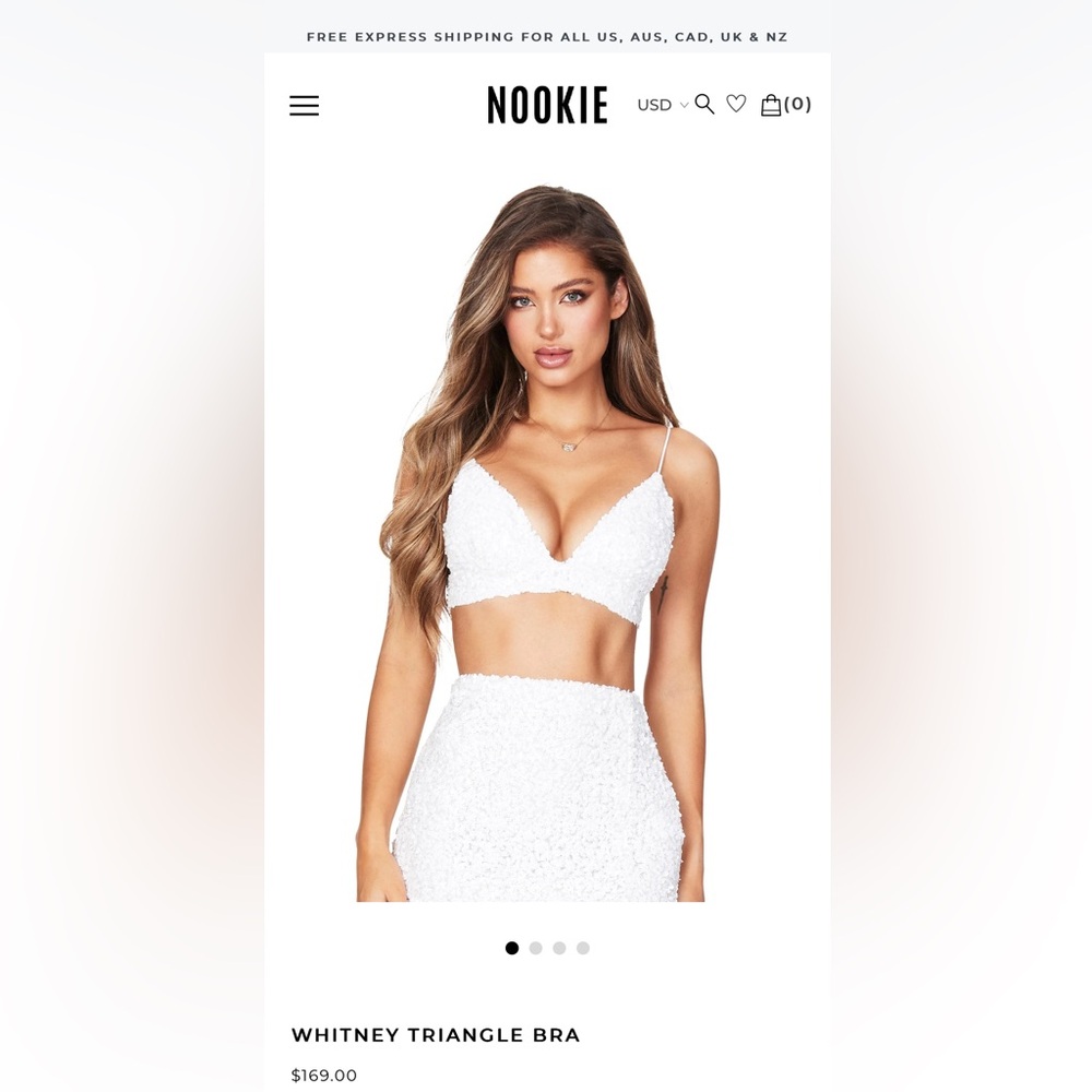Nookie brand Whitney white triangle top